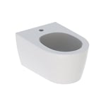 Bidé suspendido, serie ONE de Geberit. Forma cerrada: T'=54cm, Rebosadero'=Oculto